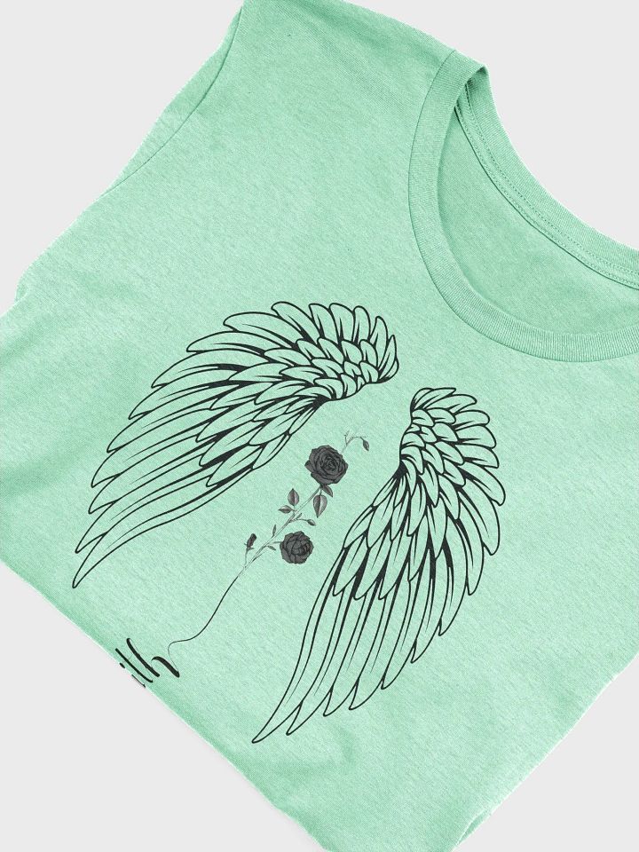 Wings, Roses and Whole Lot of Faith T-Shirt | Faithful Art Angel Wing T-Shirt | Spiritual Apparel product image (2)