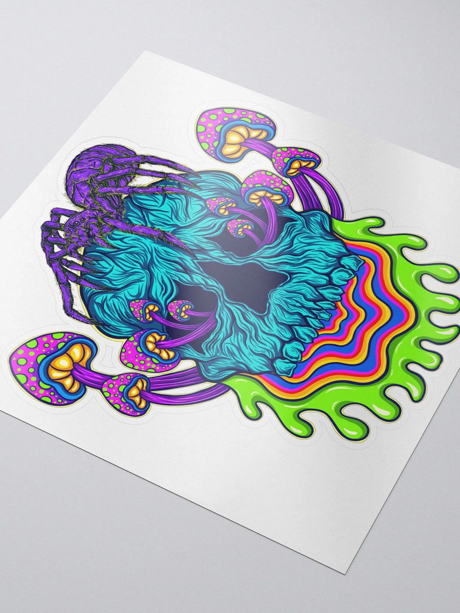 Psychedelic Spider Skull Sticker product image (3)