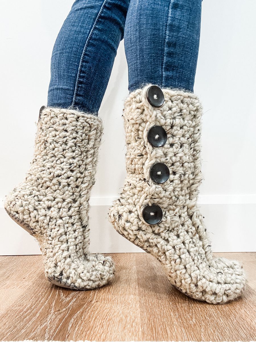 Done in a Day Slipper Boots Crochet Pattern product image (3)