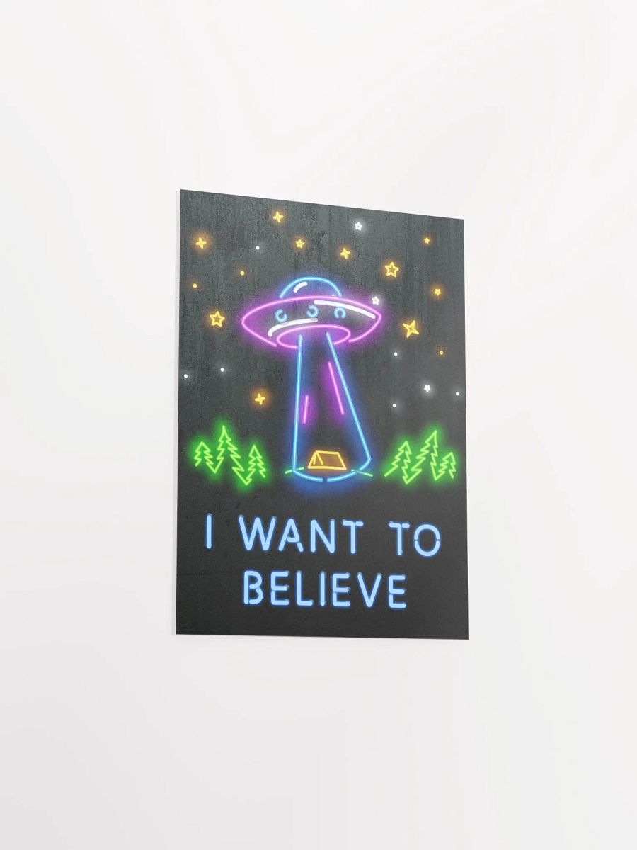I want to believe / X-Files poster. Neon version — sci-fi poster, movie poster, space art print product image (8)