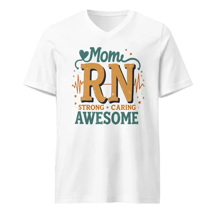 Mom RN, Strong, Caring, and Awesome V-Neck Tee product image (5)