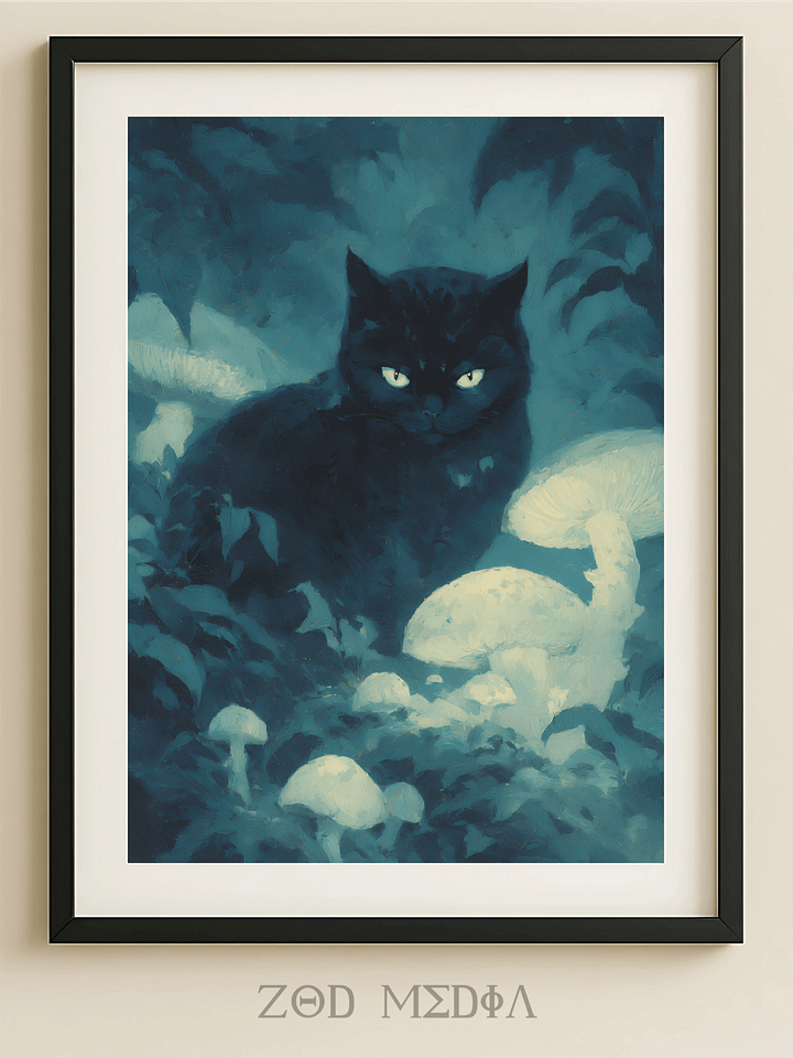 Whiskered Enigma – Moonlit Serenity Art product image (1)