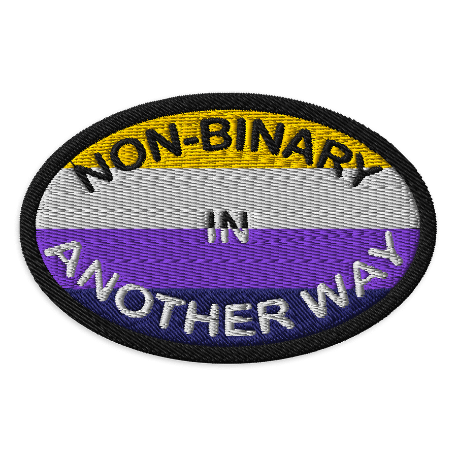 Non-binary In Another Way Patch - Oval product image (1)