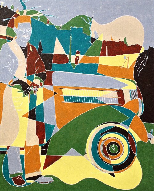 Pat's '36 Ford (2014) on canvas, cropped version (30" x 24") product image (1)