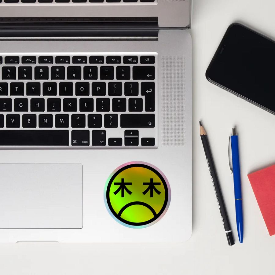 Kanji Frown Holographic Sticker product image (12)