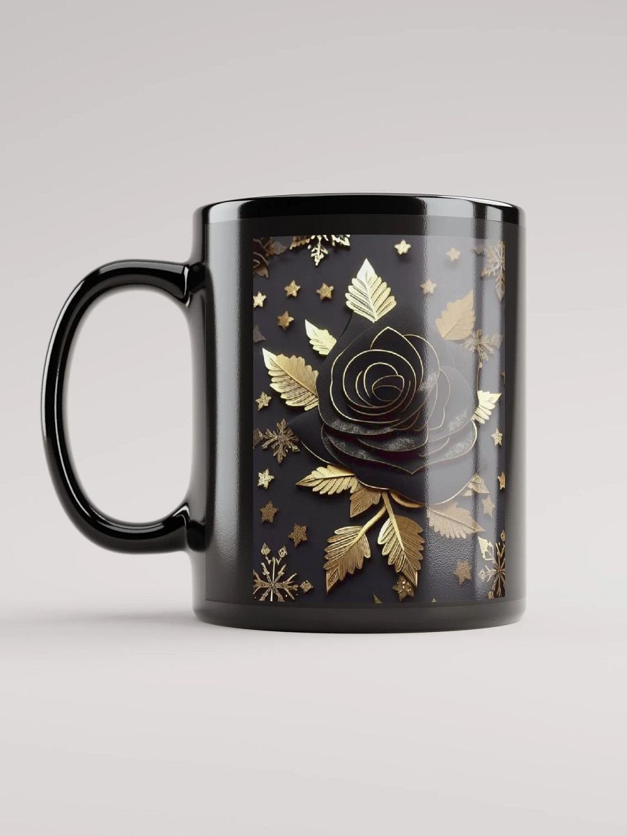 Black & Gold Rose Petals 3D Mug product image (6)