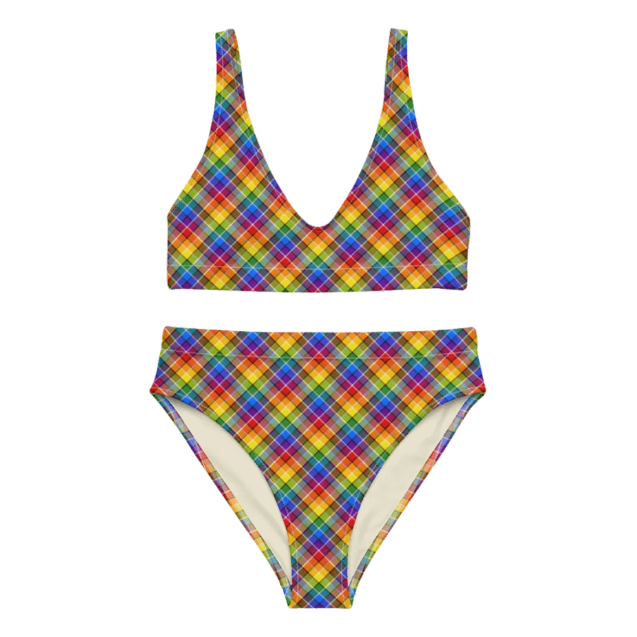Bright Rainbow Plaid Bikini product image (2)