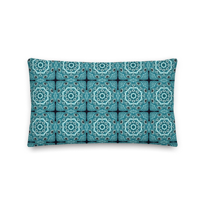 Blue octagonal premium pillow (Reversible and in 3 sizes/shapes) product image (1)