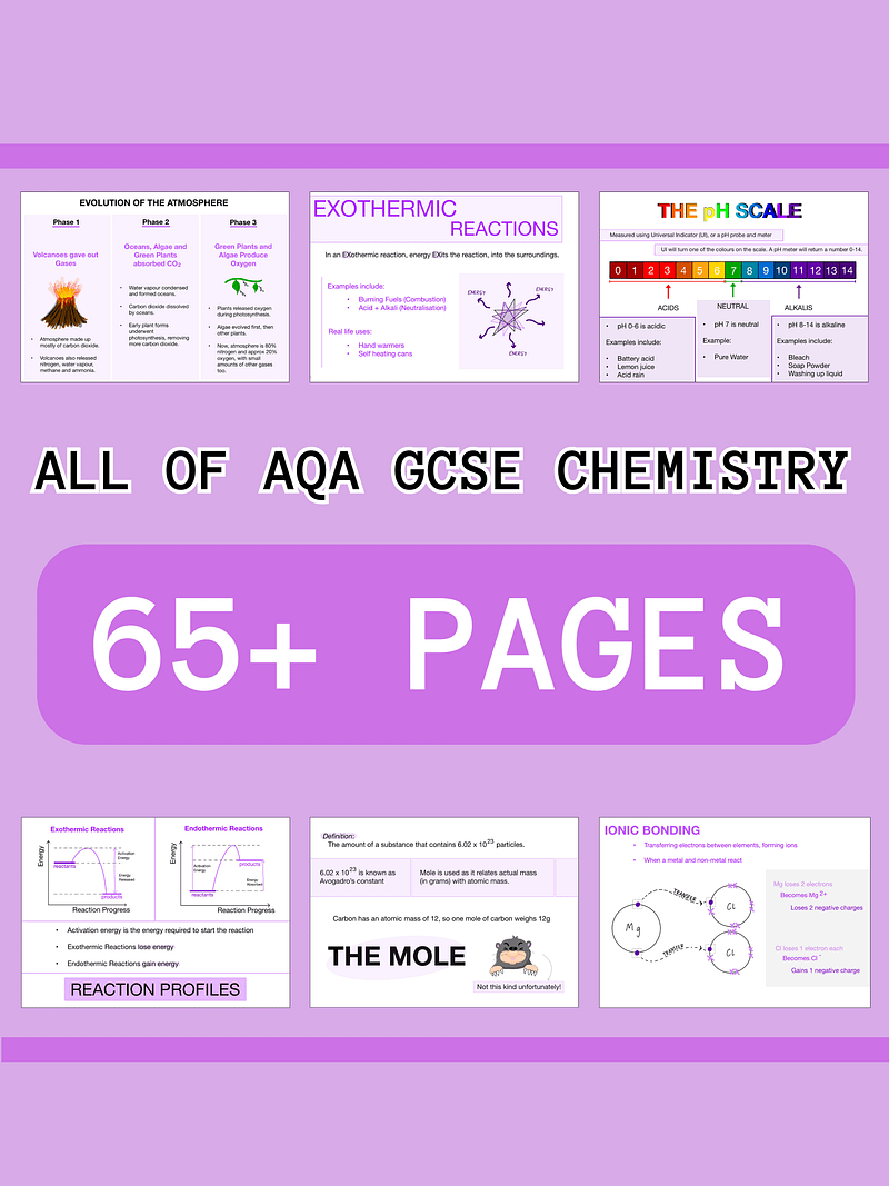 The WHOLE of AQA GCSE Chemistry Revision Notes (65+ Pages) | Revision Made Easy