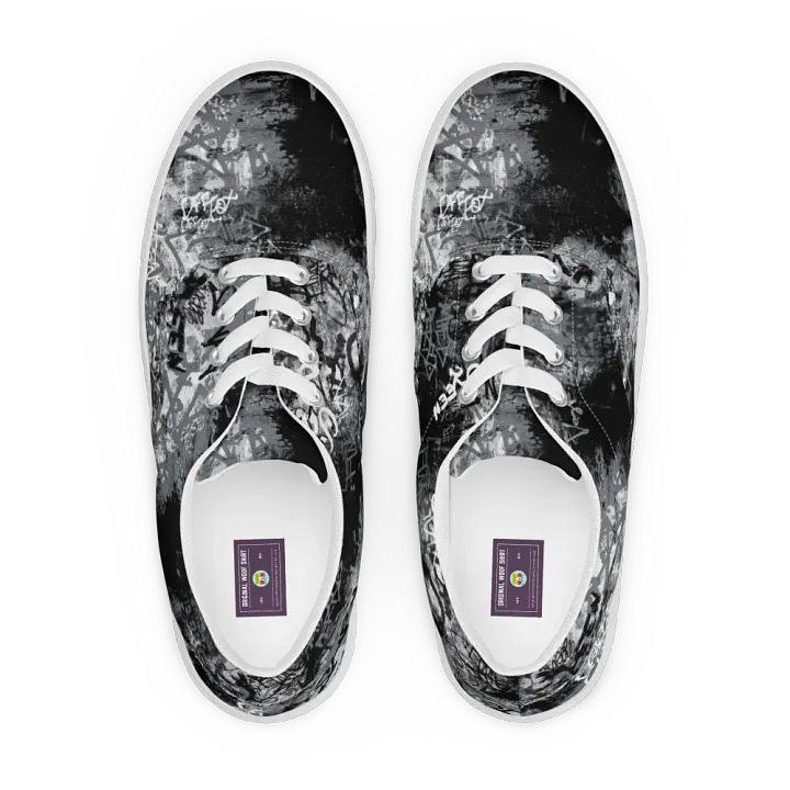 Black and White Graffiti | Women's Lace-Up Canvas Shoes product image (1)