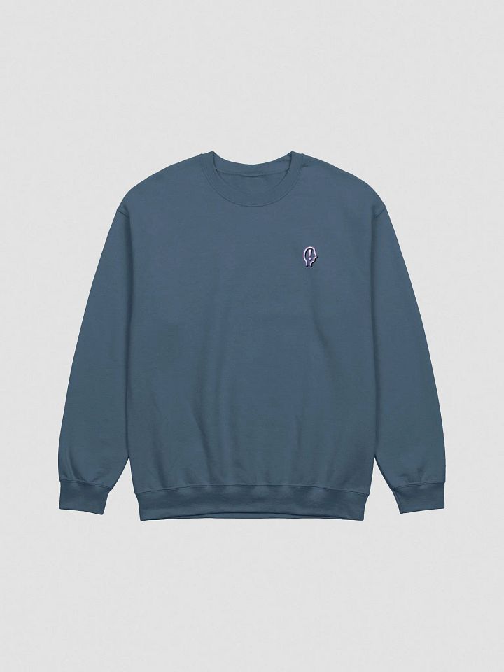 EXCLAIMING MENTALLY (L.C. purple and white design) embroidered crewneck product image (7)
