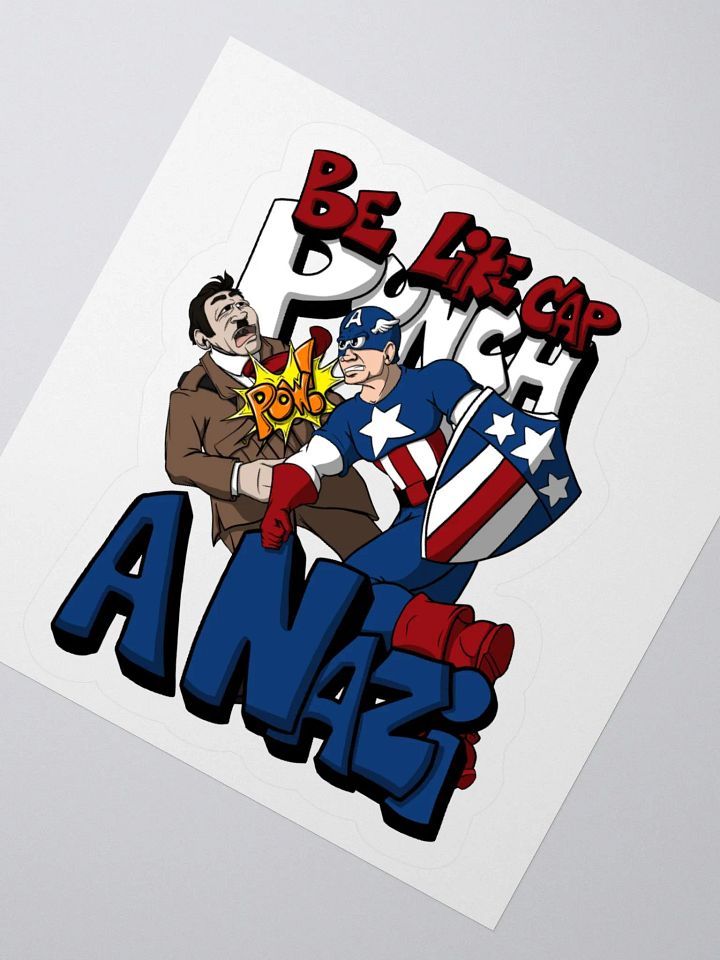 Be Like Cap - Punch a Nazi Sticker product image (2)