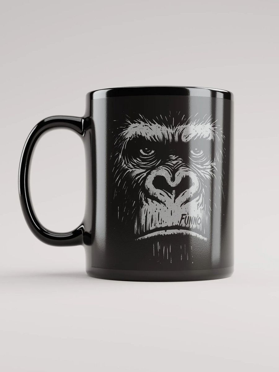 Gorilla face-Funno Black Glossy Mug product image (6)
