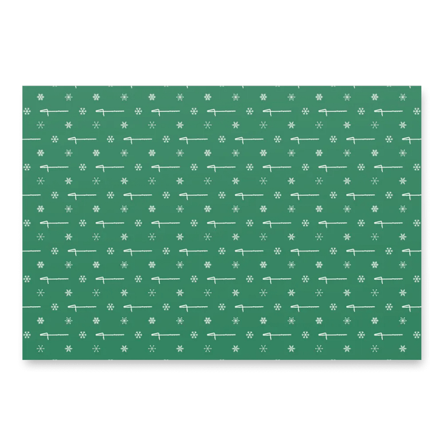 Flutes and Snowflakes - Contrabass - Green Gift Wrap Paper product image (5)
