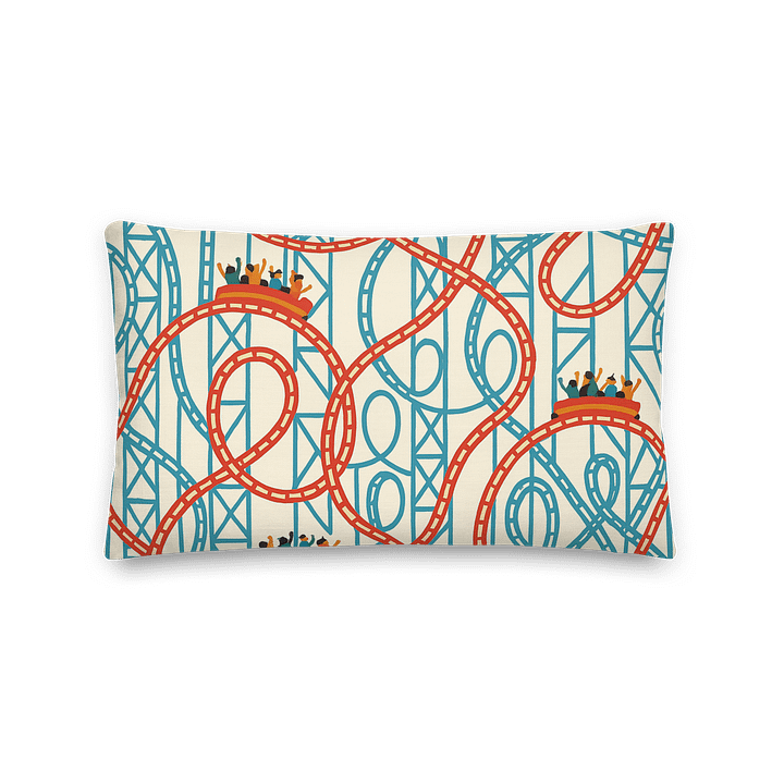 Roller Coaster Thrill Ride Pillow – Amusement Park Decor for Ride Lovers & Theme Park Fans product image (1)