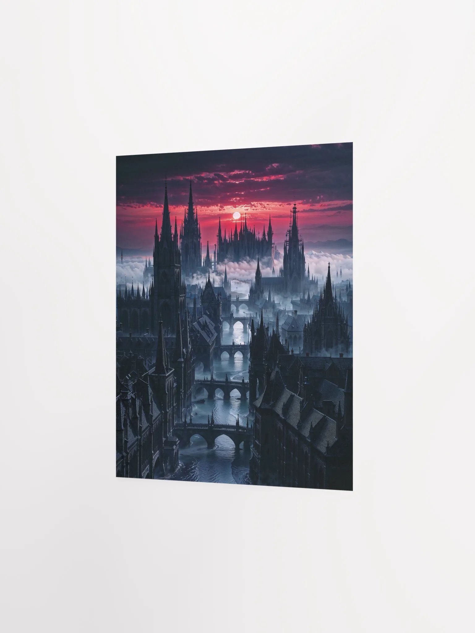 Crimson Dusk Over the Forgotten Realm Matte Poster product image (2)