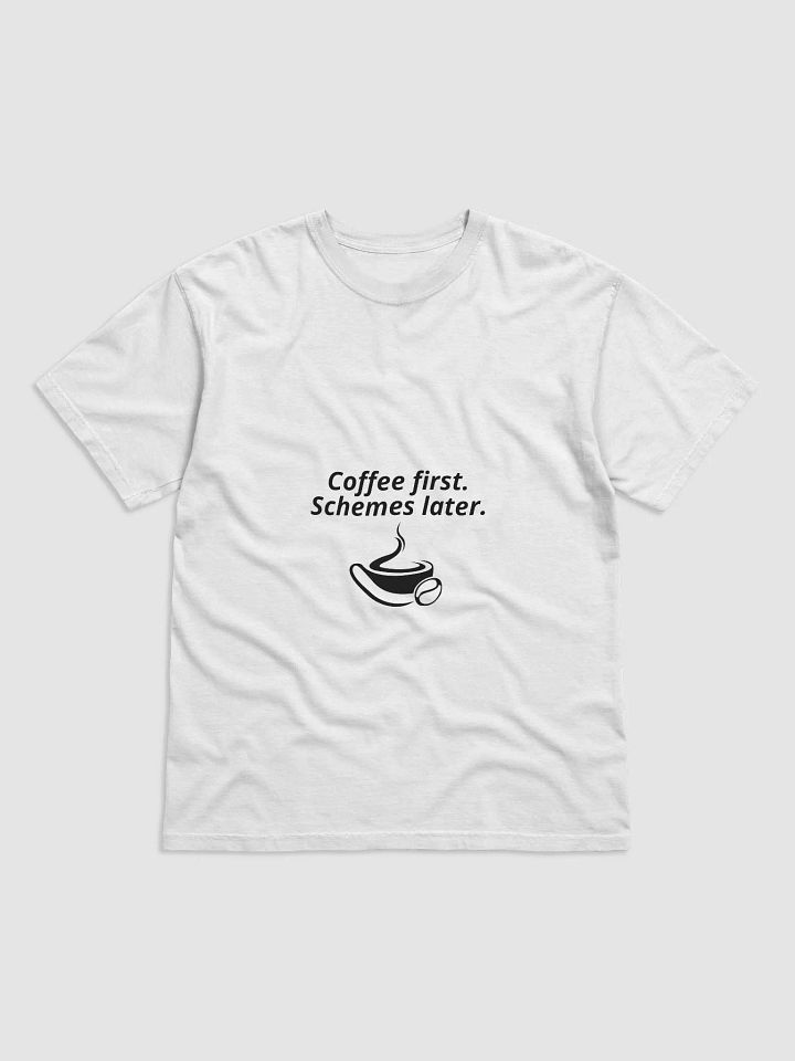 COFFEE FIRST. SHCEMES LATER T-SHIRT (BLACK) product image (2)