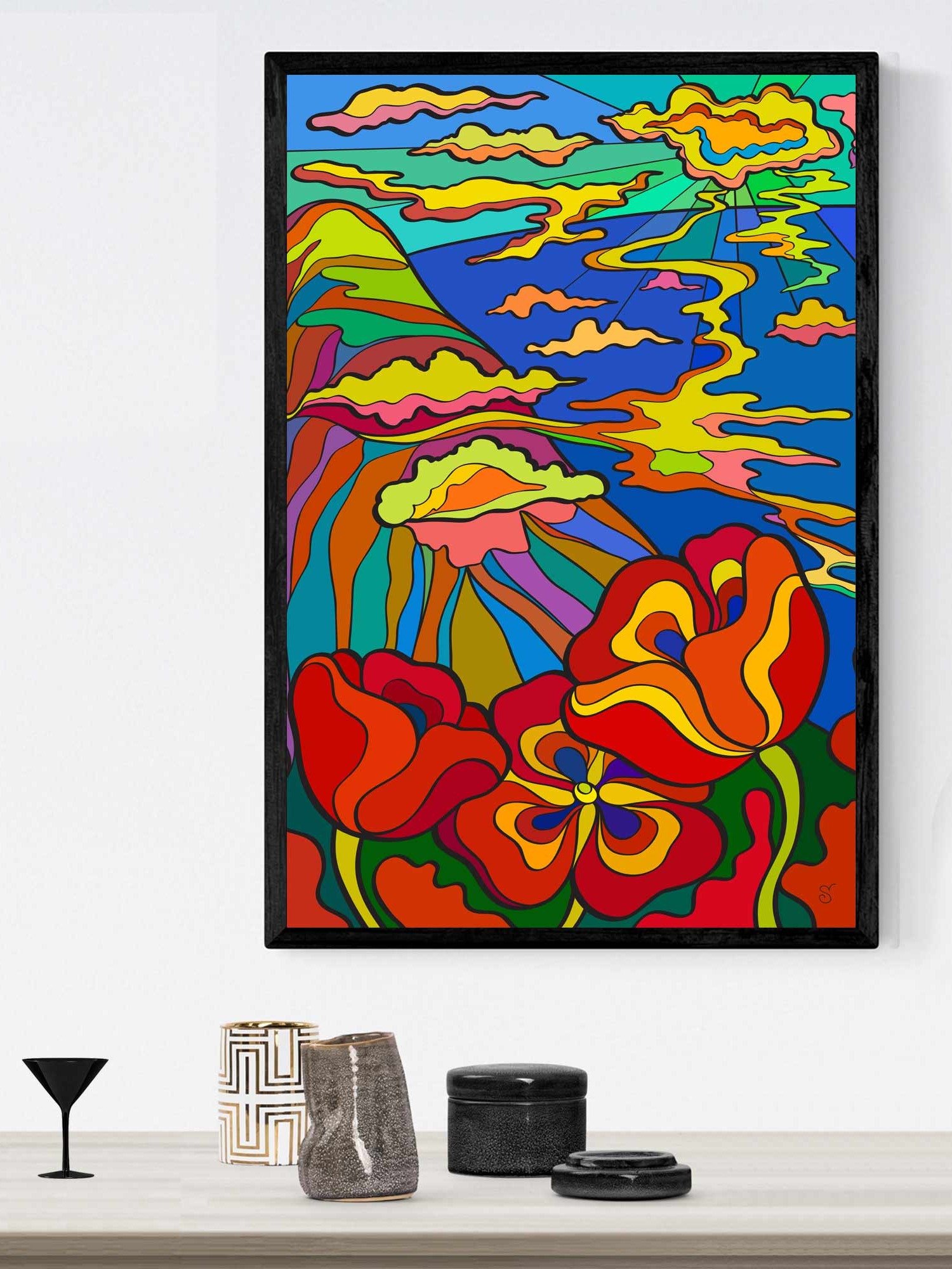 Vibrant Swirls and Blooms Poster - Bay and Poppies product image (16)