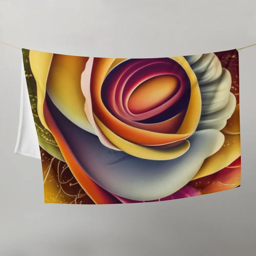 Exotic Surrealistic Rose Throw Blanket product image (10)
