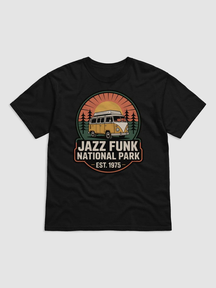 Retro 70s Jazz Funk Camping Tee – Vintage National Park Parody product image (1)
