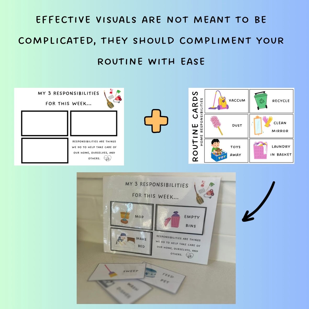Organisation Bundle, Home Responsibilities, Daily Routine, Routine Chart, Routine Cards, Printable, Autism, Family Household, Visual Support product image (3)
