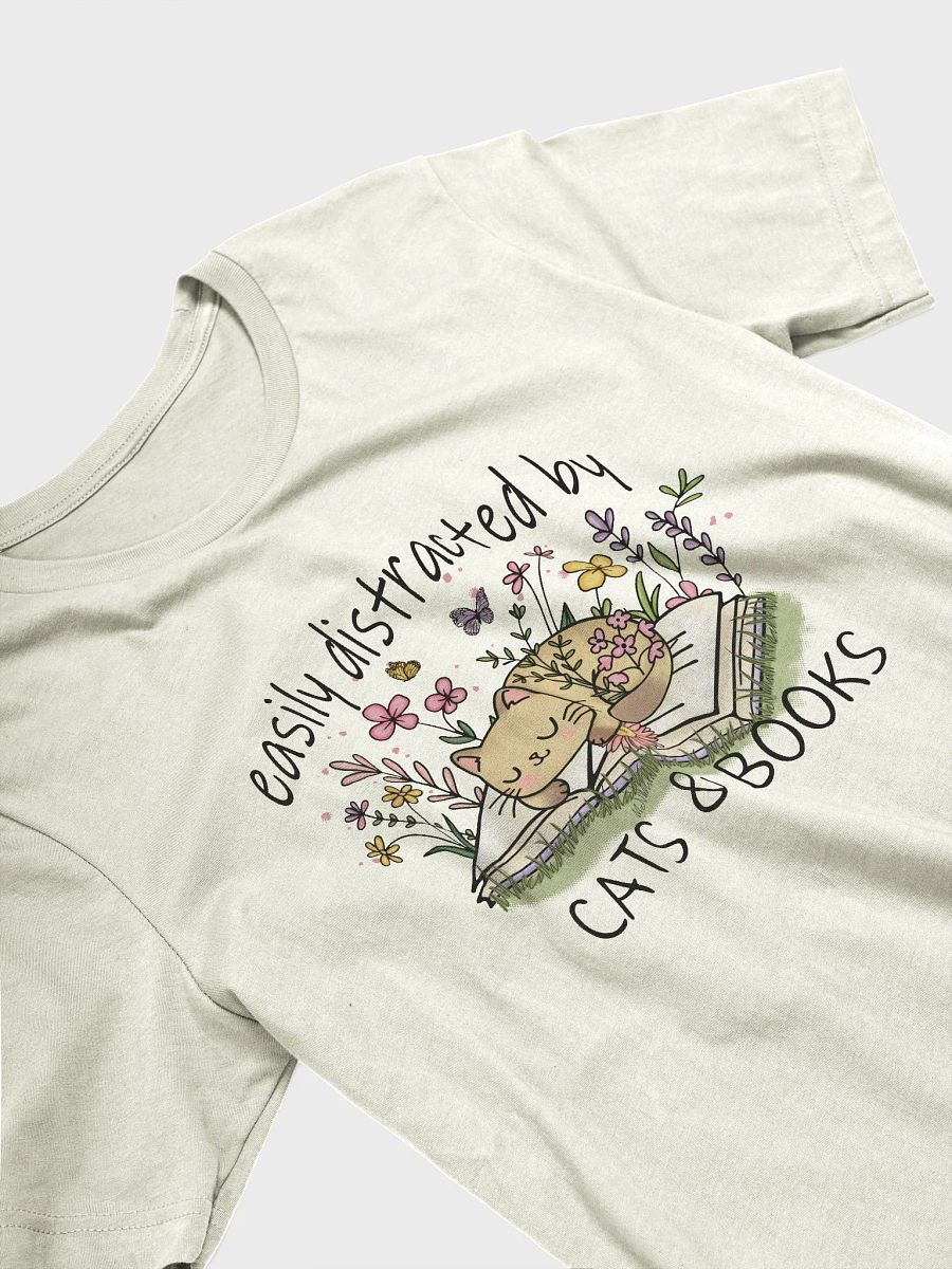 Easily Distracted by Cats & Books T-Shirt product image (3)