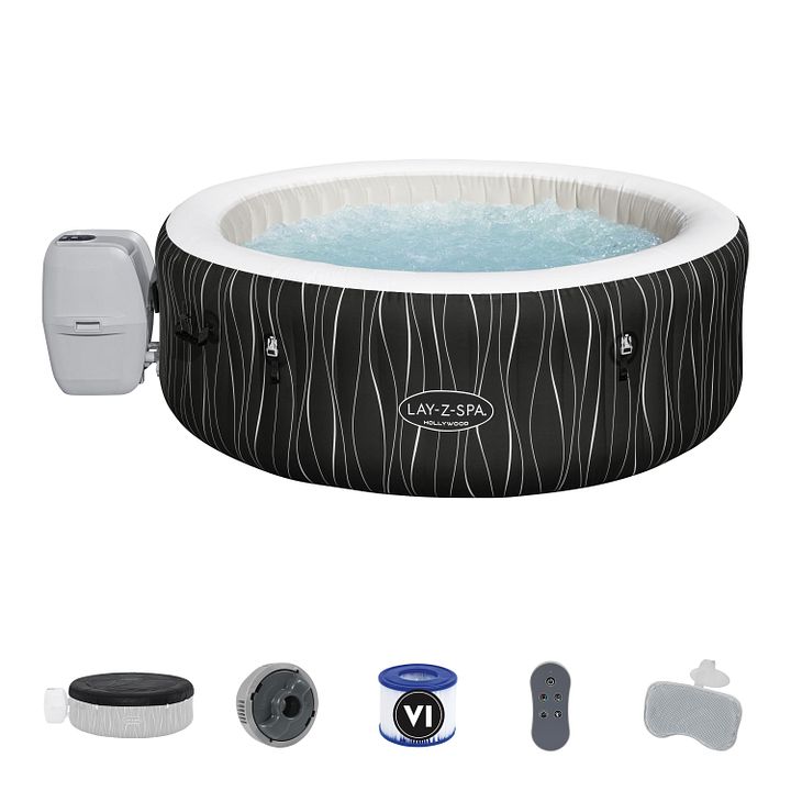 60059 Lay-z-Spa 77" x 26" Hollywood Airjet with LED (Portable Hot Tub Jacuzzi) product image (1)