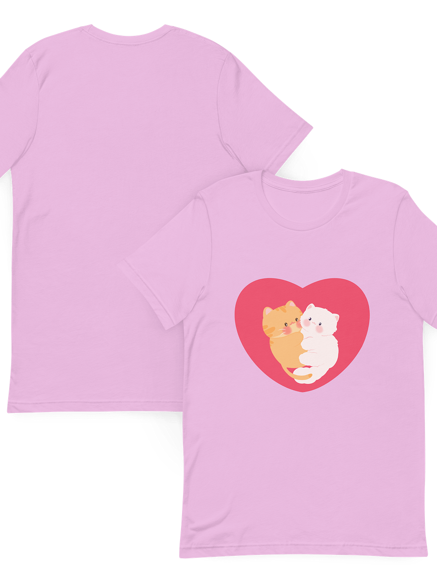 Heart Cats Duo Soft Cotton Unisex T-shirt product image (3)