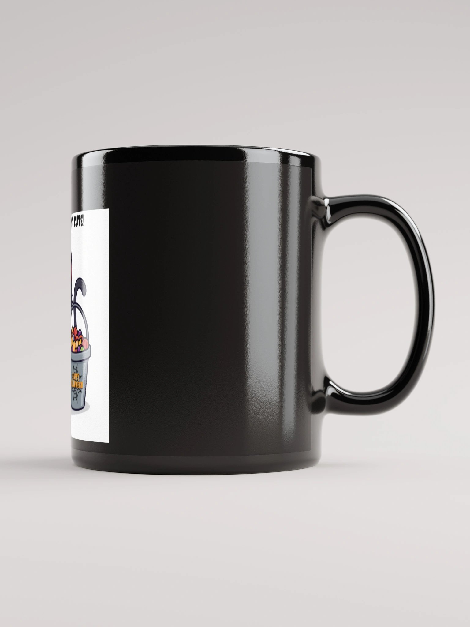 Spooky? Nope, Just Cute! Black Glossy Mug product image (2)