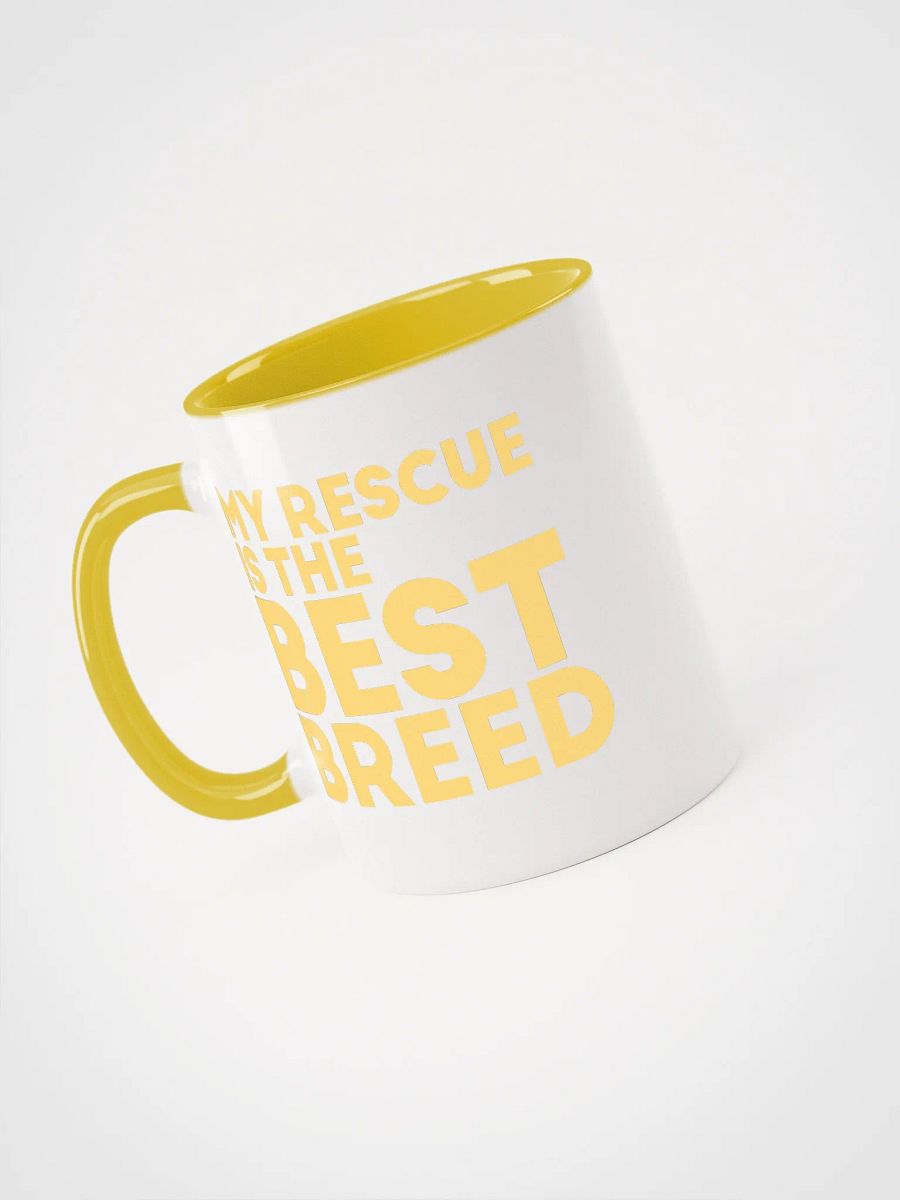 My Rescue is the Best Breed, white and yellow Ceramic Mug product image (3)