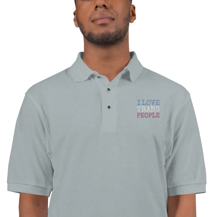 I Love Trans People - Embroidered Polo product image (1)
