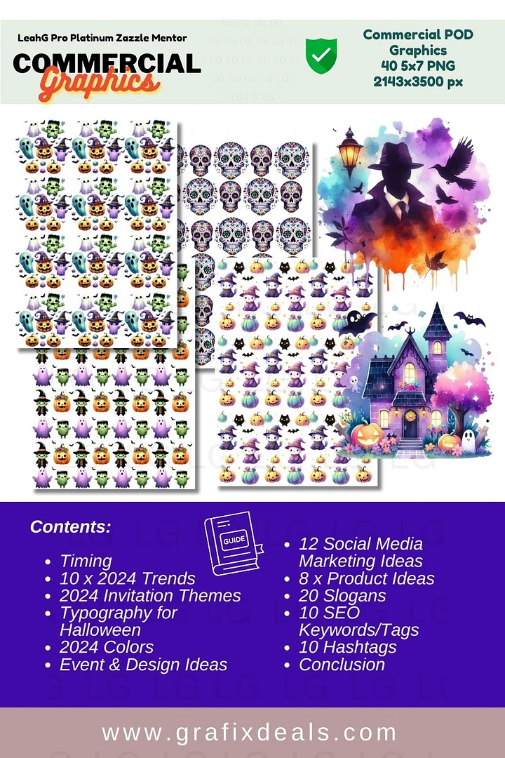 Ultimate Halloween 2024 Guide and graphics for Zazzle print-on-Demand Creators product image (2)