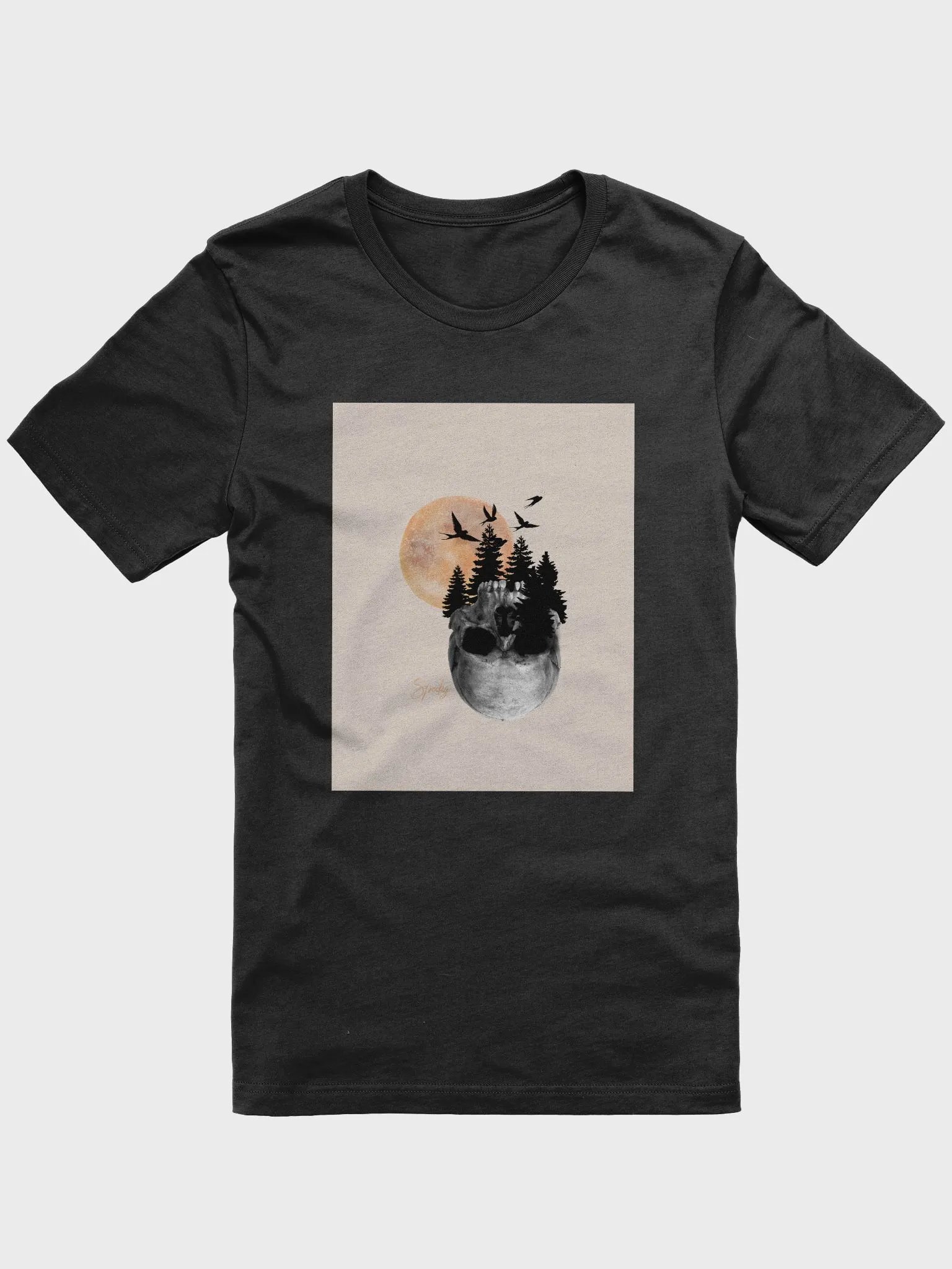 Eerie Moonlight Skull T-Shirt product image (1)