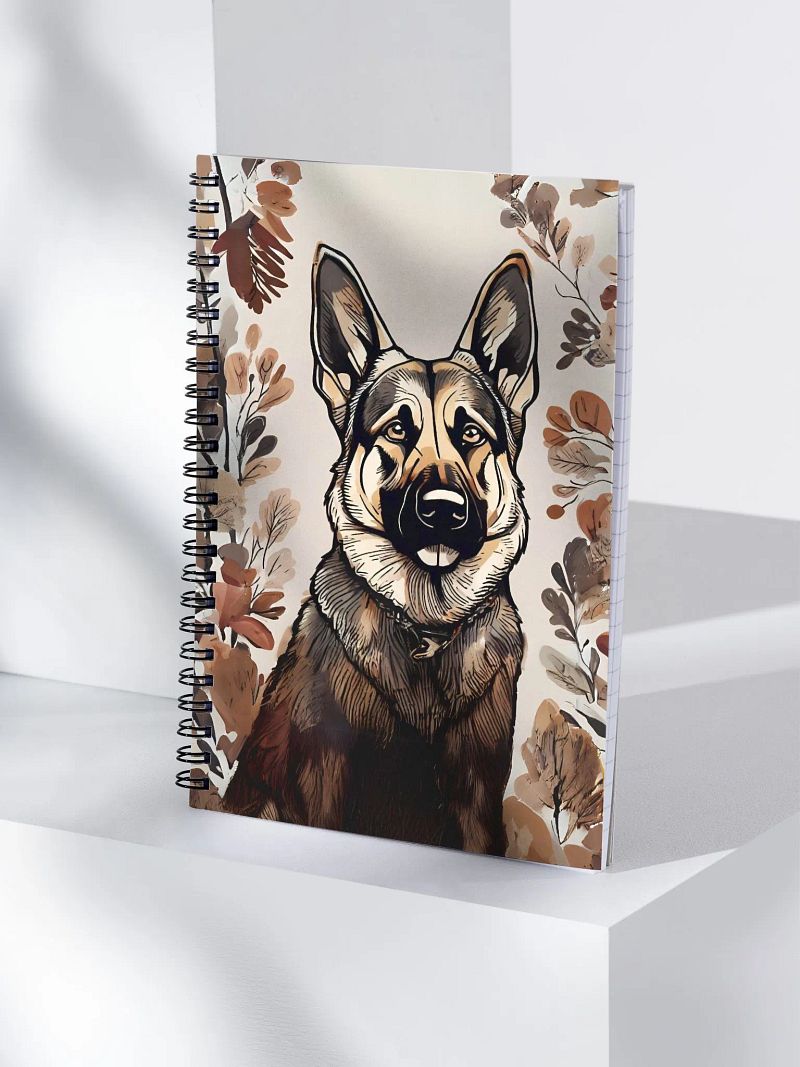 Autumn German Shepherd Spiral Notebook