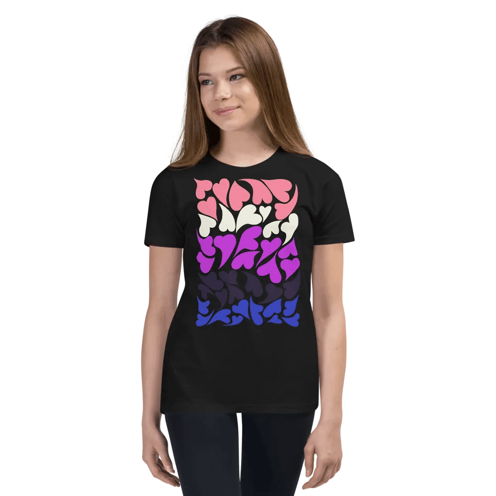 Nestled PRIDE Genderfluid T-shirt (Youth) product image (5)