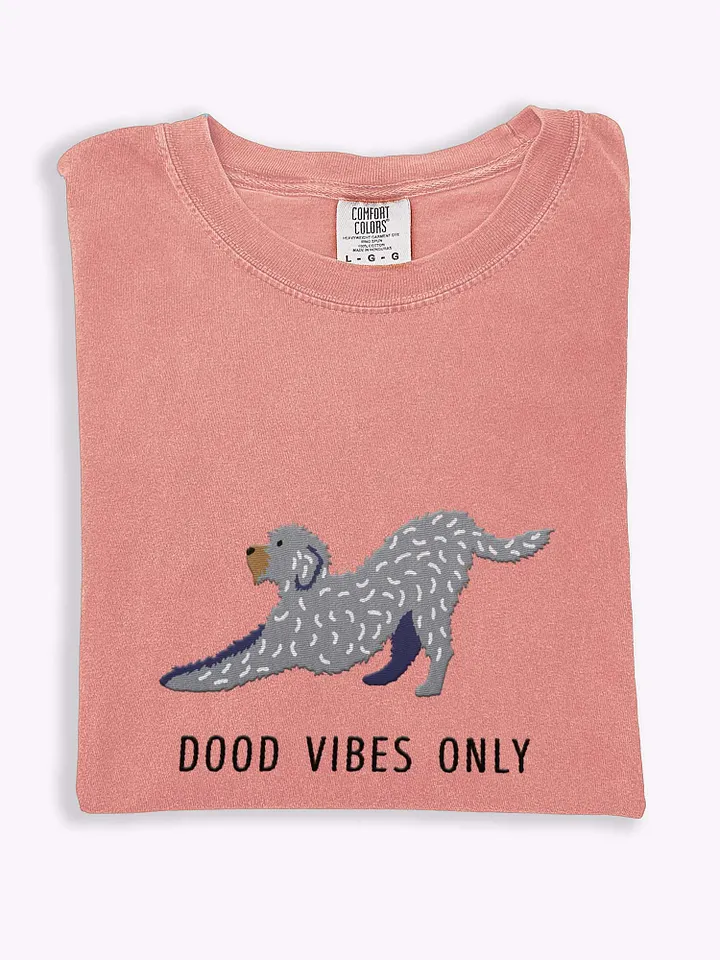 Dood Vibes Only T-Shirt(Embroidered) of a Labradoodle(Gray) product image (1)