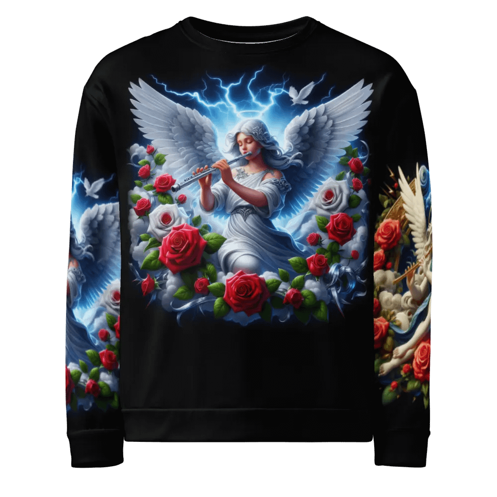 Angels making Music with a Flute - All-Over Unisex Sweatshirt #16 product image (6)