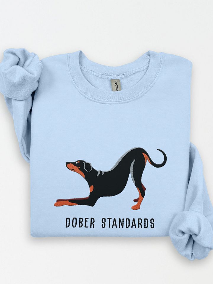 Dober Standards Sweatshirt (Embroidered) of a Doberman Pinscher(Full Tail & Ears) product image (1)