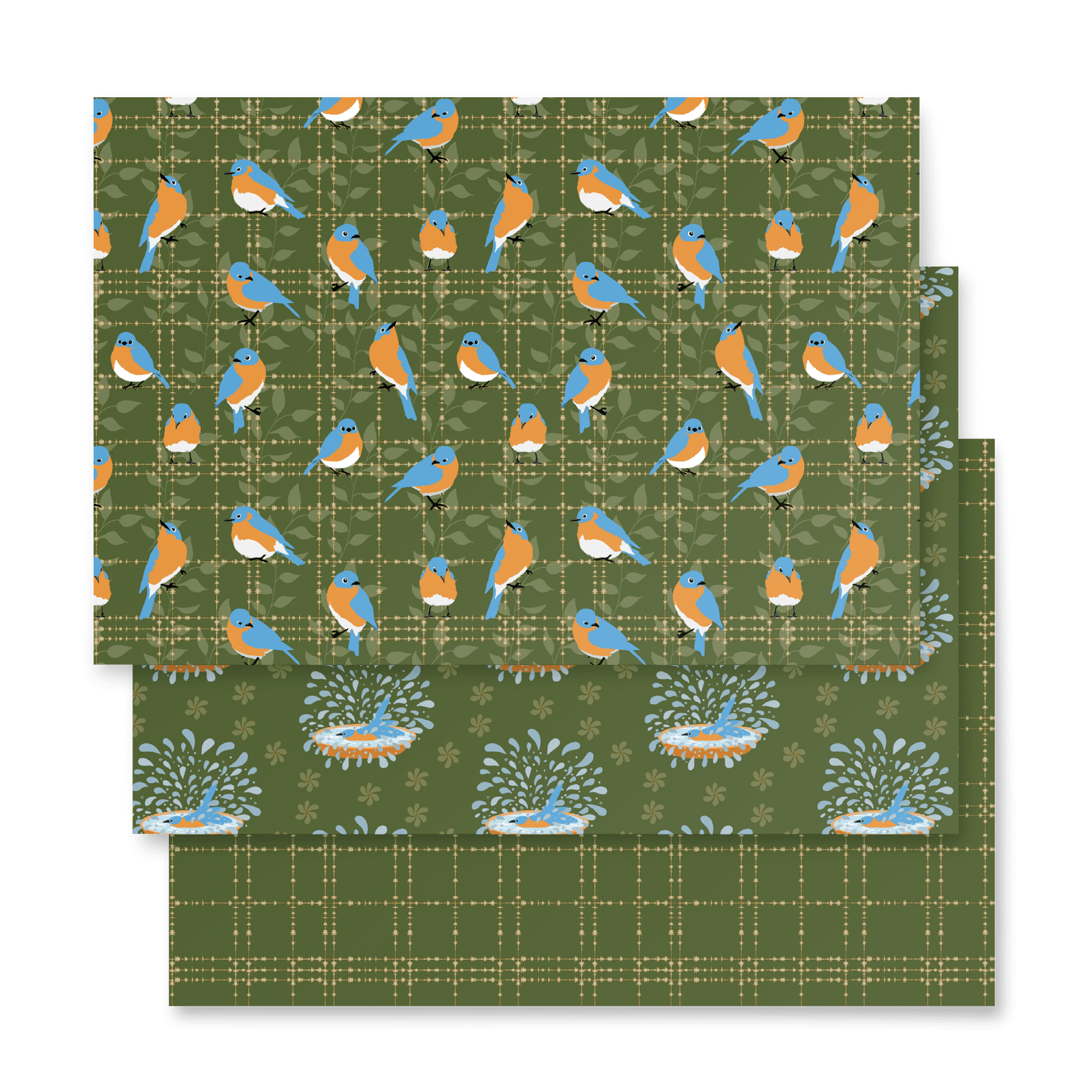 Bluebird Wrapping Paper Set 2 in Green product image (4)