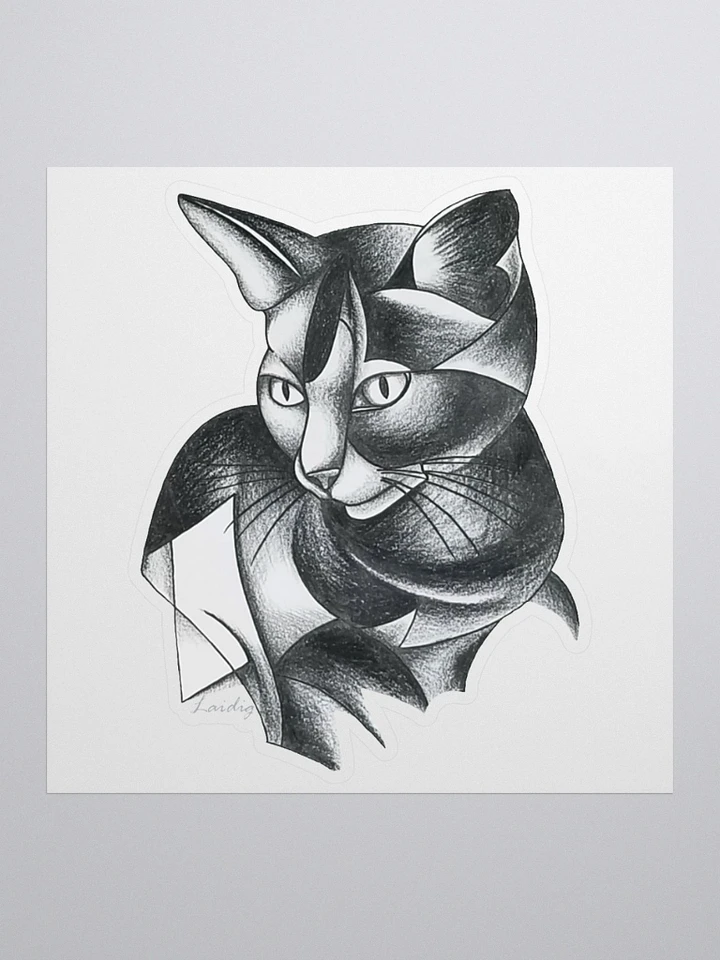 A cute cubist kitty Vinyl sticker product image (1)