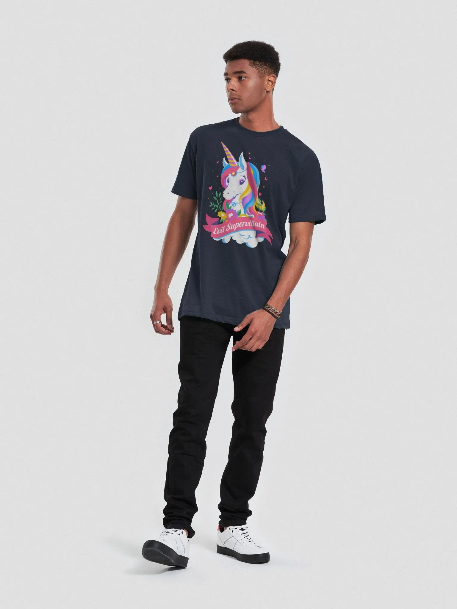 Evil Supervillain Navy T-Shirt product image (5)