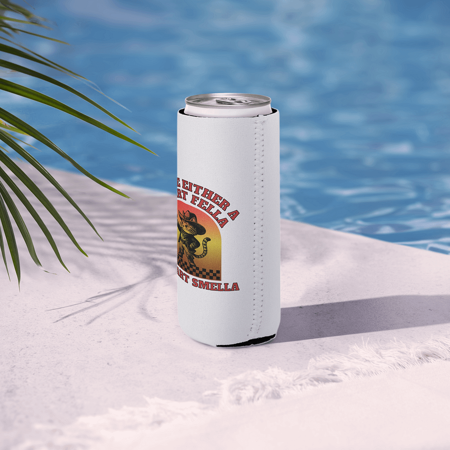 Youre Either A Smart Fella Or A Fart Smella Cat Wild West Coozie Can Cooler product image (6)
