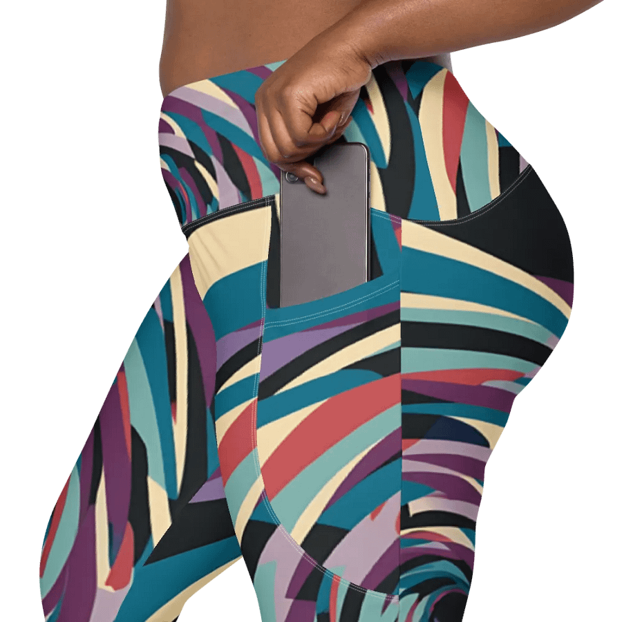 Abstract Lithographic Pattern Design Leggings with pockets - V5 product image (10)