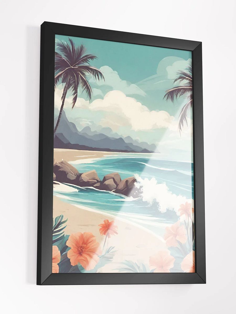 Tropical Beach, Ocean, Palm Trees, Hibiscus Flowers product image (5)