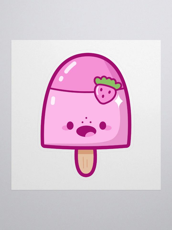 Cute Kawaii Strawberry Popsicle Kiss Cut Sticker product image (1)