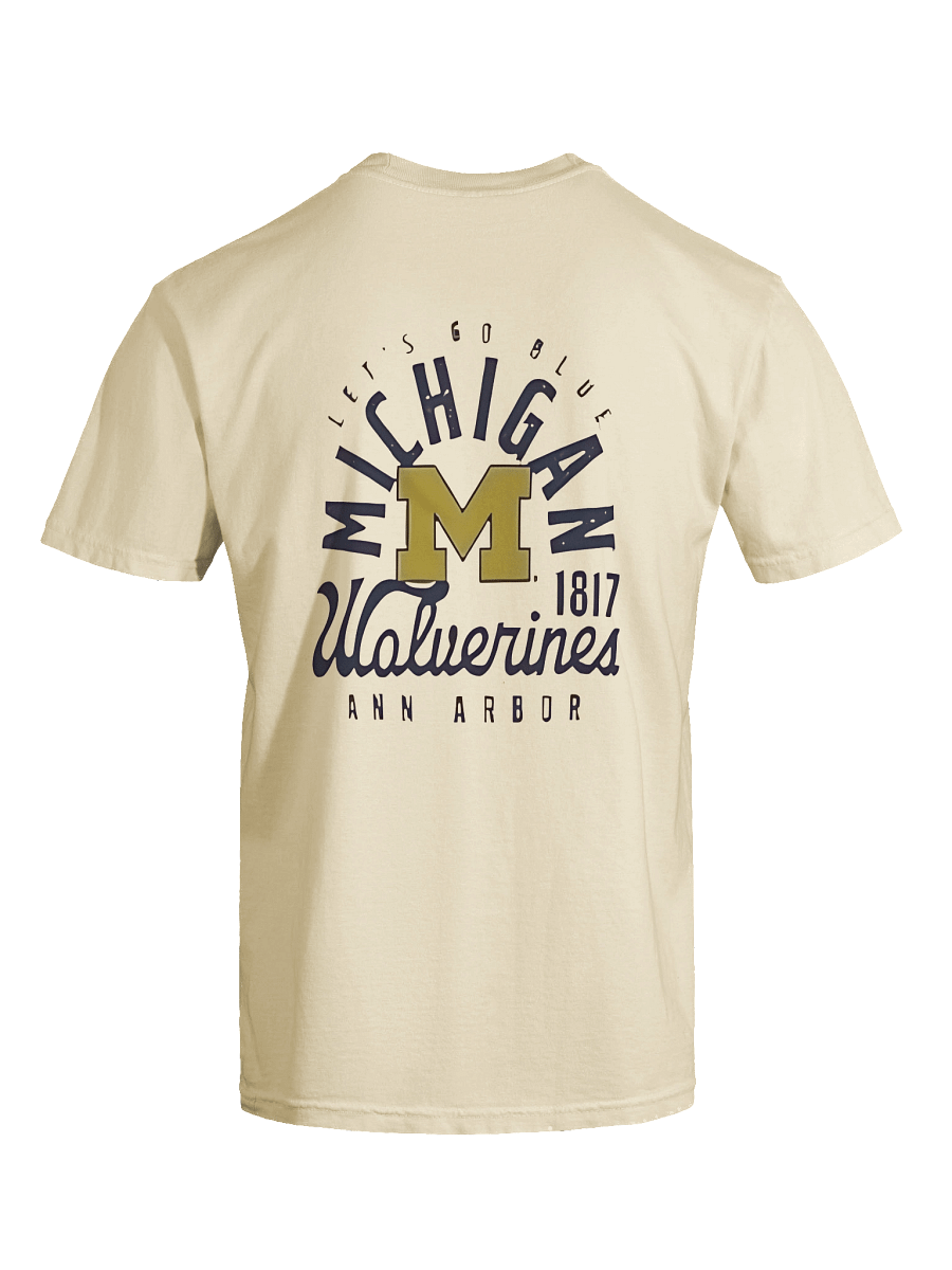 Men's Cream Michigan Wolverines Comfort Colors Mascot Overlay Shirt product image (17)