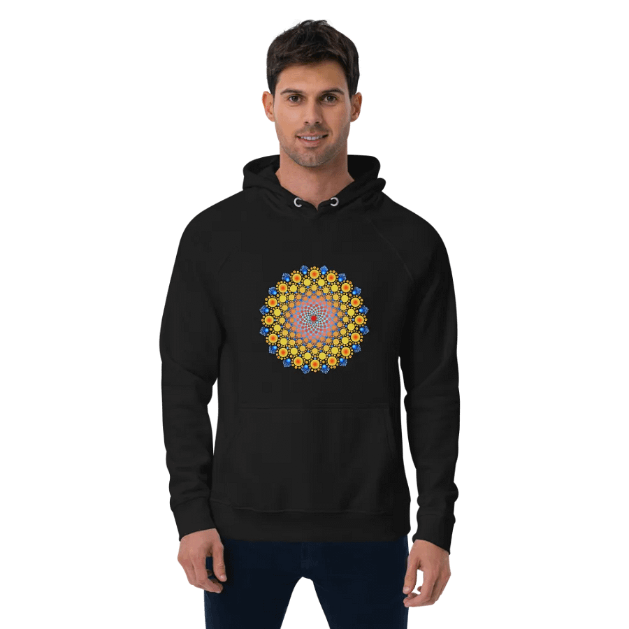 Orange Sunflower Mandala Unisex Eco Hoodie product image (3)