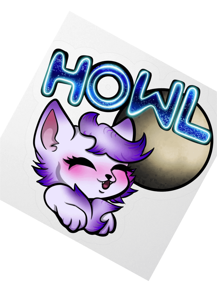 Neon Howling Wolf Kiss Cut Stickers product image (5)