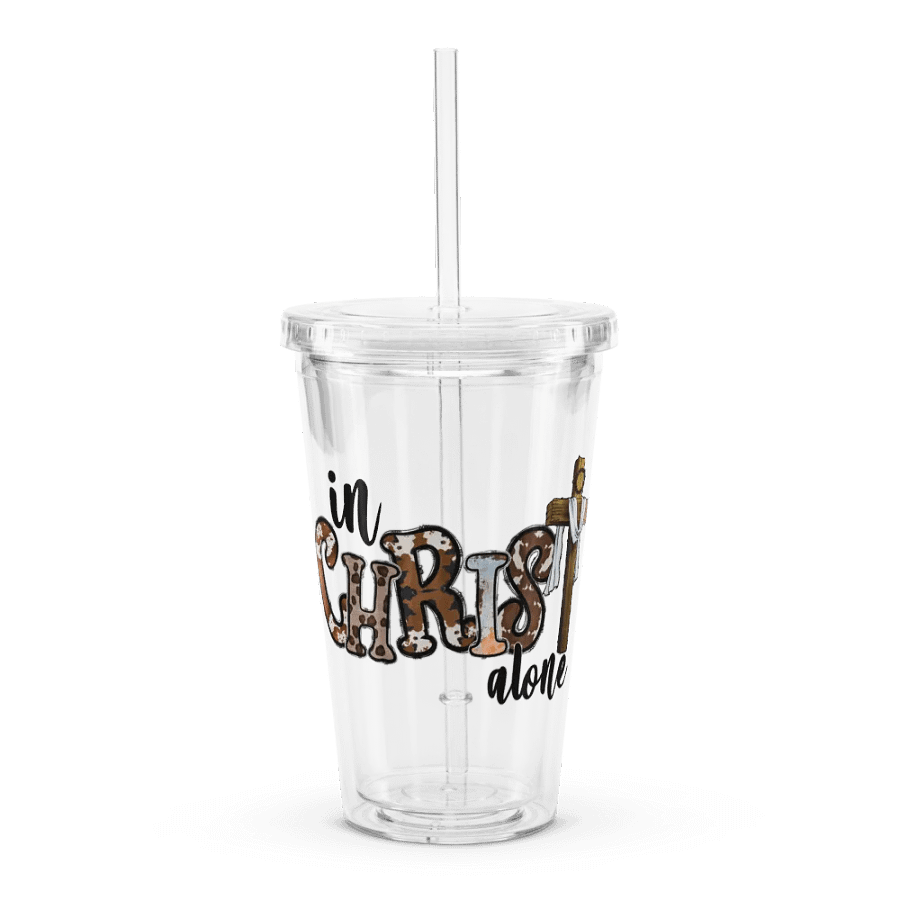 In Christ Alone - Double Wall Clear Plastic Tumbler product image (1)