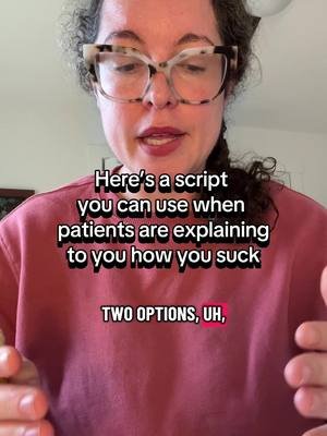 This isn’t what I’d use if they were yelling. But let’s say you find yourself in the situation I was in a few weeks ago, where you were being told you sucked for 30 minutes. Don’t be me. Don’t let it be 30 minutes. Stop it way sooner with this script. Practice it a few times and make it your own! Curious if you have anything similar  #nursepractitioner #familymedicine #nurselife #primarycare 